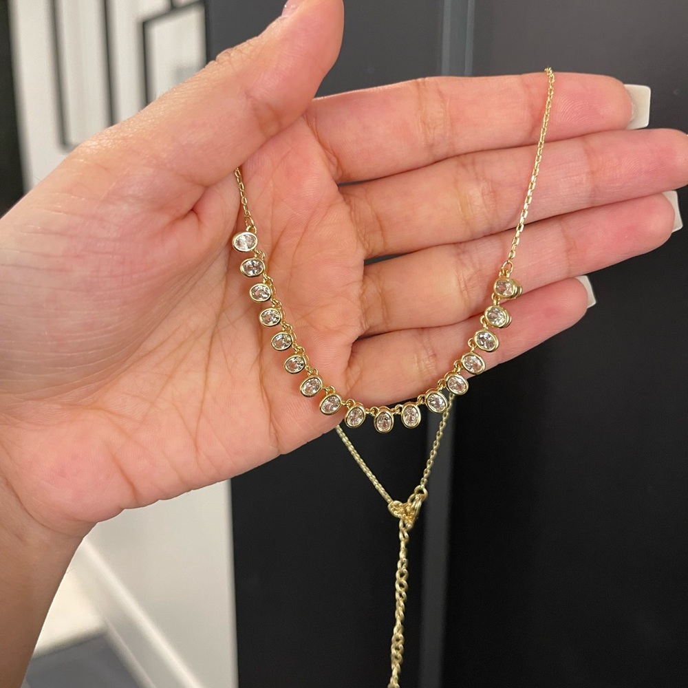 Gold Oval Bezel Necklace